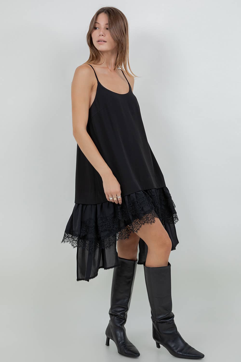 Harley Asymmetrical Lace Tank Dress