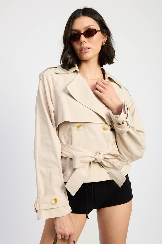 Isadora Layered Cropped Trench Coat