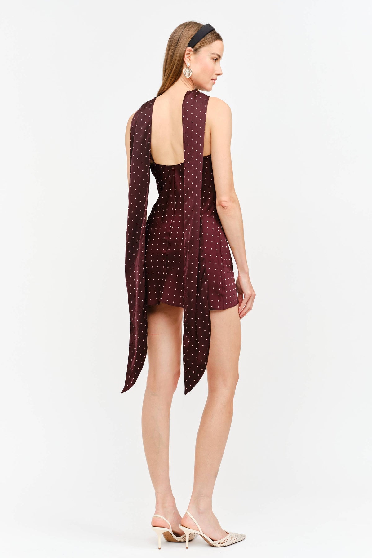 Jenny Polka Dot Halter Mini Dress