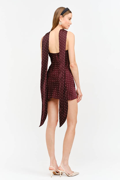 Jenny Polka Dot Halter Mini Dress