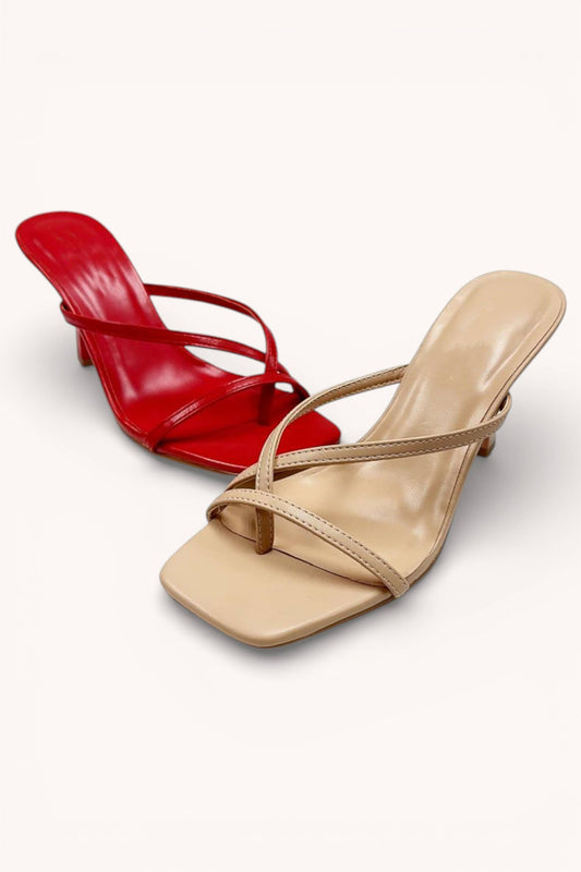 Square Toe Strappy Heels