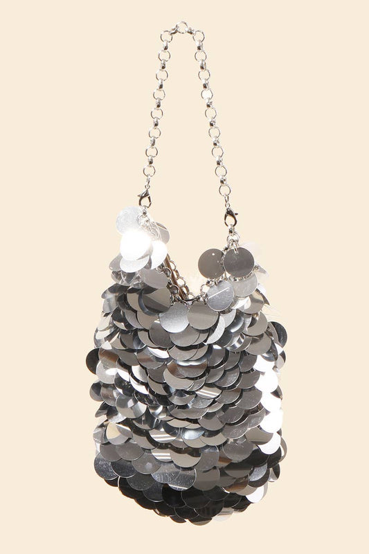 Sequin Chain Mail Pouch Bag