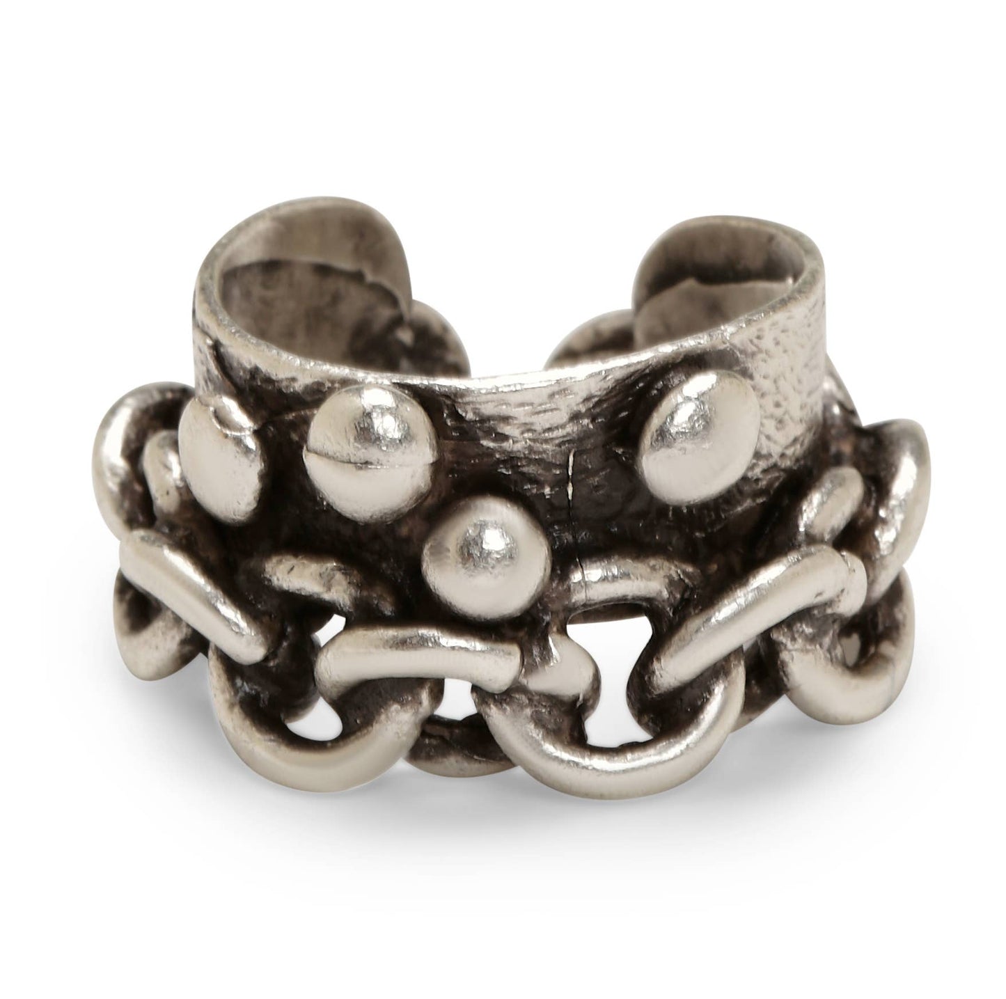 Handmade Brass Ring In Silver Plating