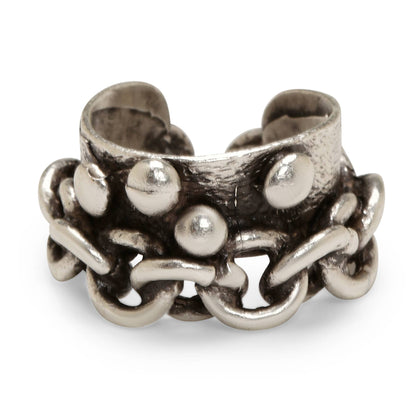 Handmade Brass Ring In Silver Plating