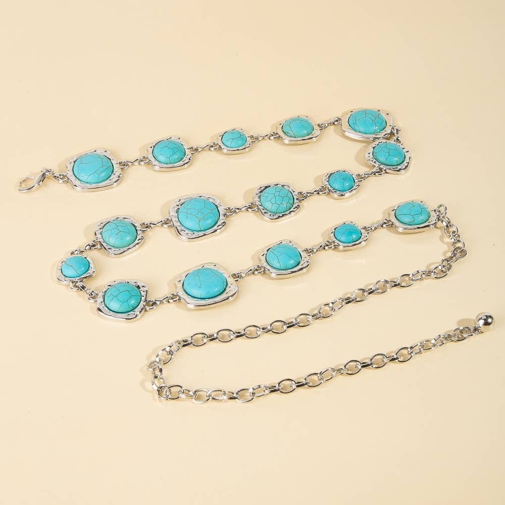 Turquoise Stones Chain Belt