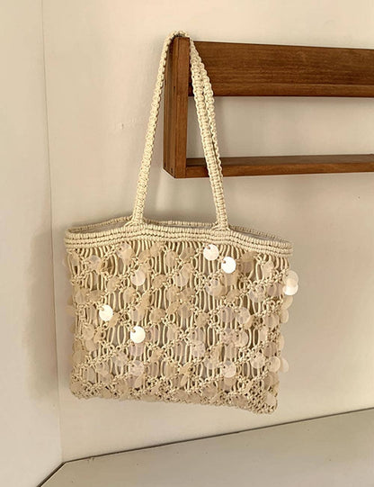 Sequin Crochet Shoulder Bag