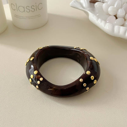 Chunky Studded Resin Bangle Bracelet