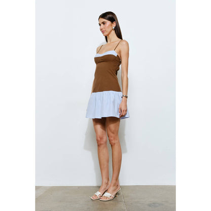Ida Open Back 2-Tone Mini Dress