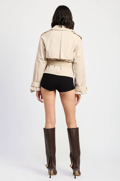 Isadora Layered Cropped Trench Coat
