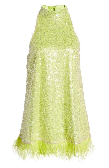 Amy Lynn Esther Baby Doll Sleeveless High Neck Mini Dress