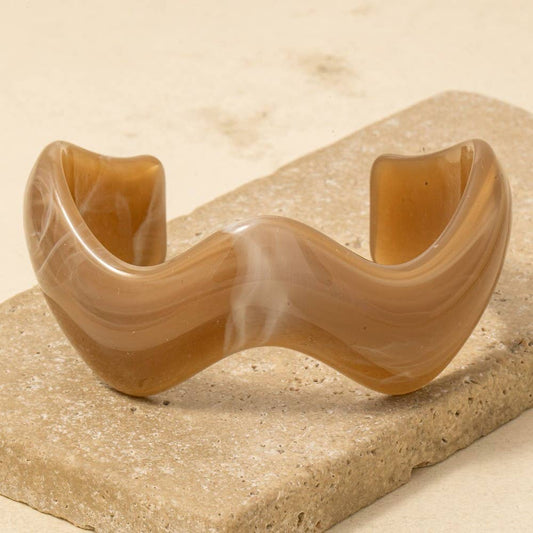 Wavy Marble Resin Cuff Bracelet