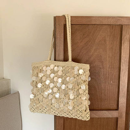 Sequin Crochet Shoulder Bag
