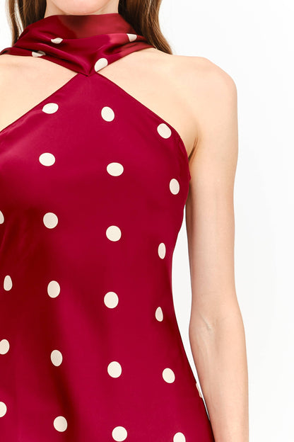 Jan Polka Dot Halter Maxi