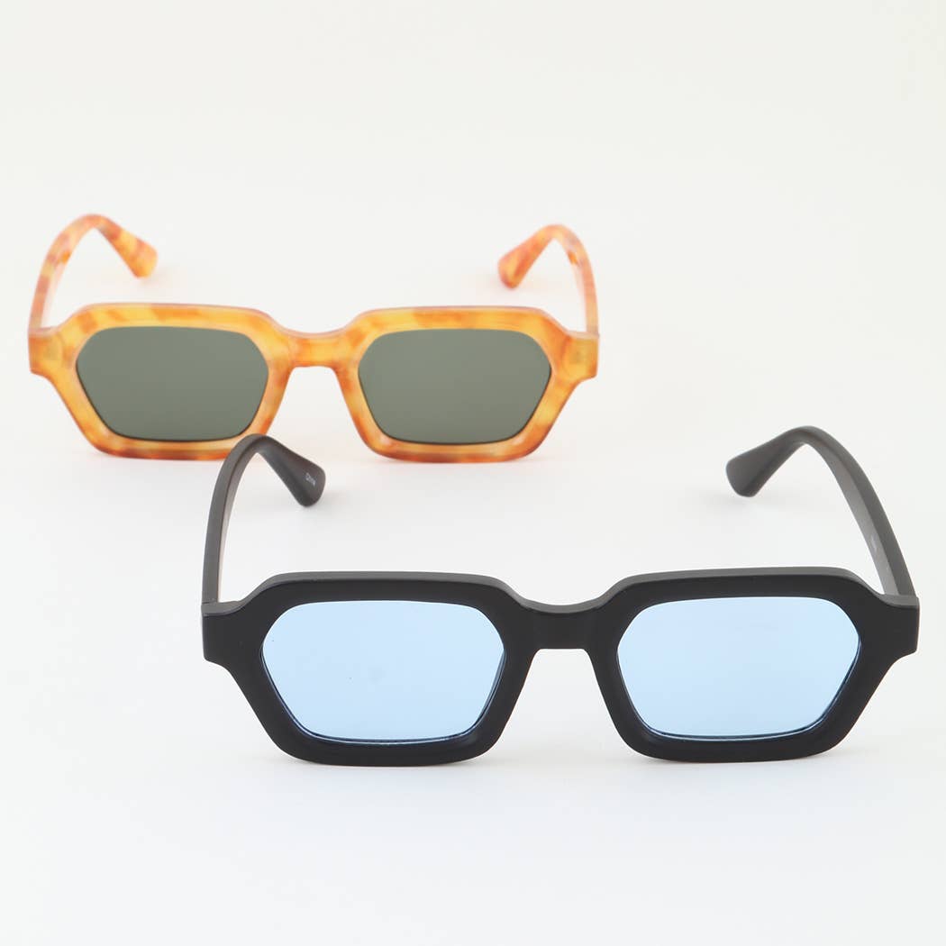 Tinted Geometric Cut Sunglasses