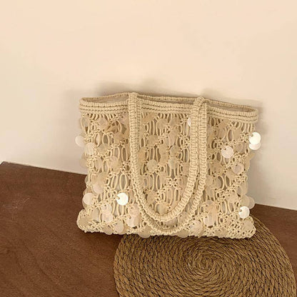Sequin Crochet Shoulder Bag
