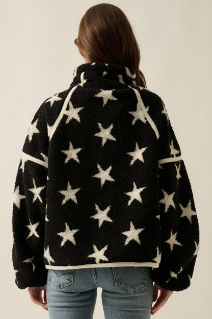 Kleo Star Sherpa Fleece Zip-Up Jacket