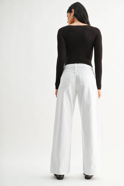 Henley Baggy Wide Leg Jeans