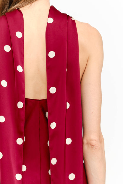 Jan Polka Dot Halter Maxi