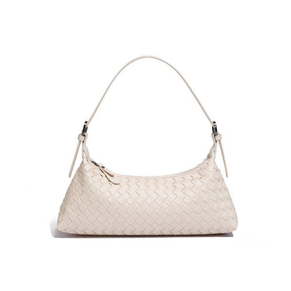 Woven Vegan Leather Shoulder Bag