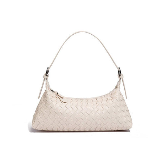 Woven Vegan Leather Shoulder Bag