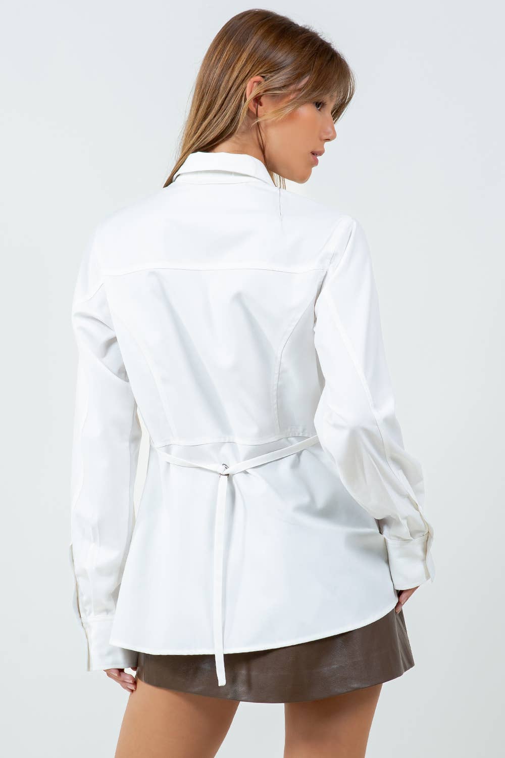 Faedra Poplin Collared Top