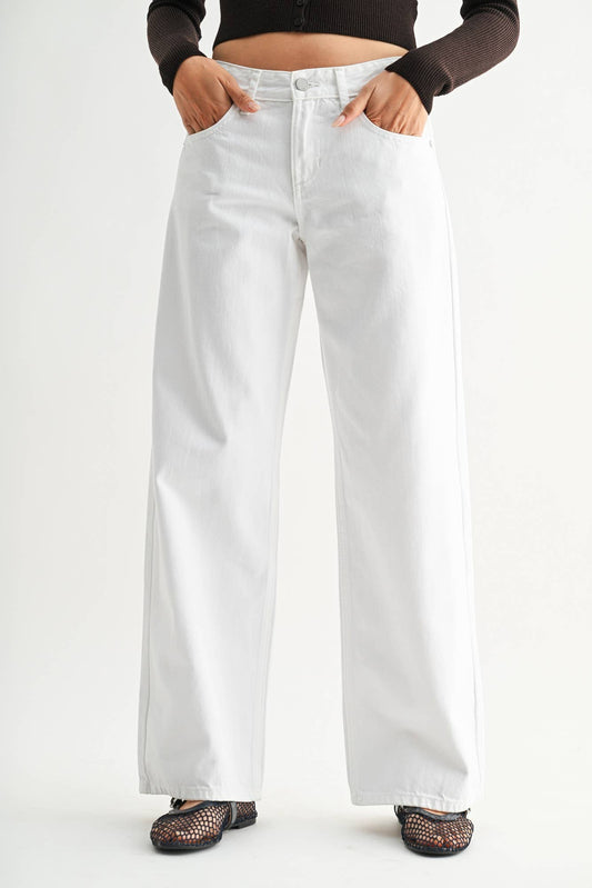 Henley Baggy Wide Leg Jeans