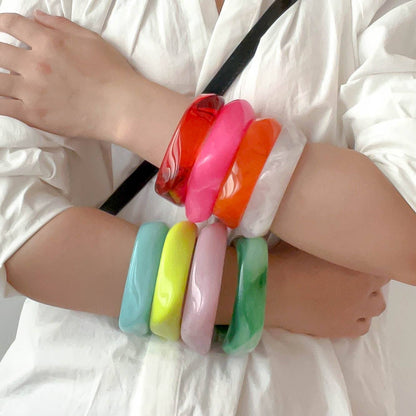 Candy Irregular Acrylic Bangle Bracelet