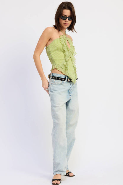 Isabella Ruffle Halter Top