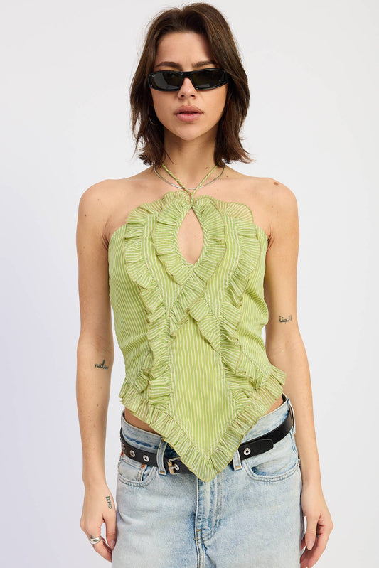 Isabella Ruffle Halter Top