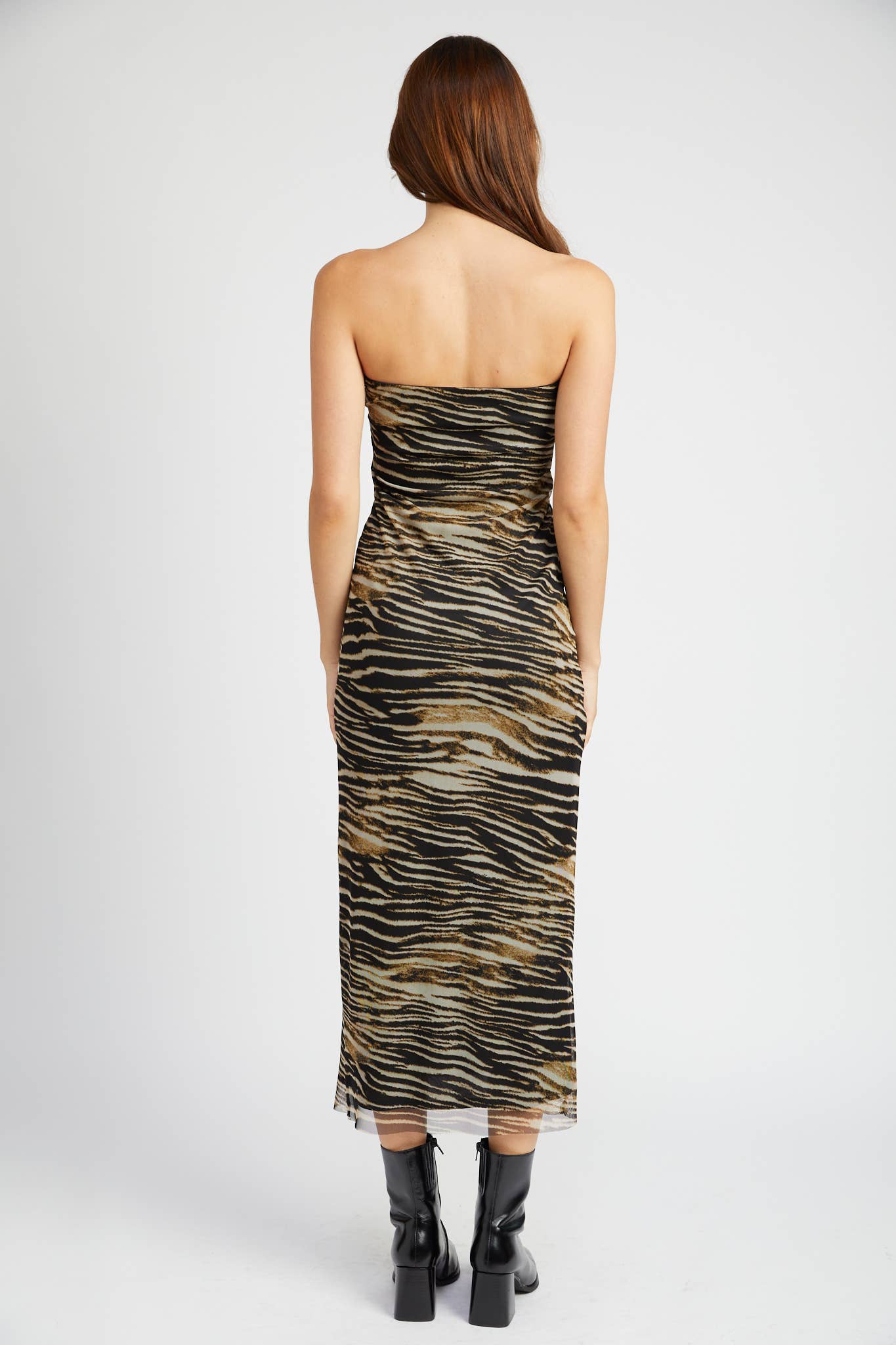 Finley Strapless Zebra Maxi Dress