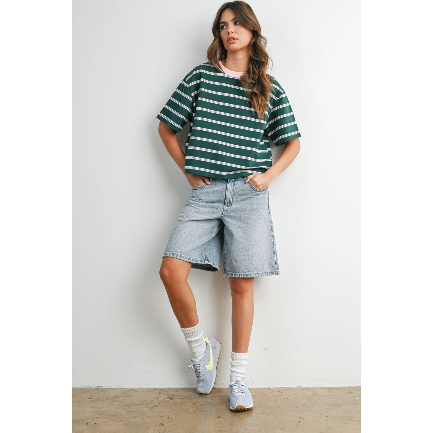 Holden Striped Boxy Cropped T-Shirt