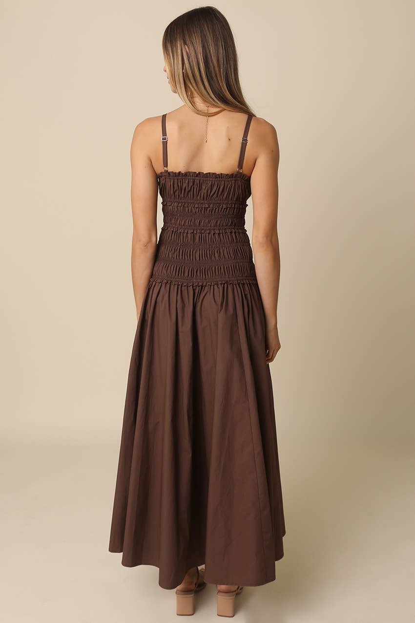 India Smocked Cotton Maxi Dress