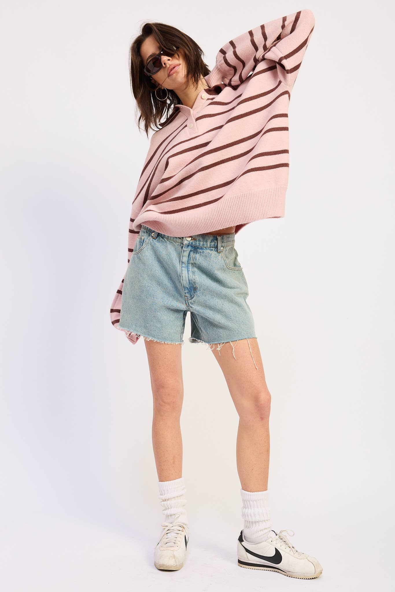 Iris Raw Hem Jean Shorts
