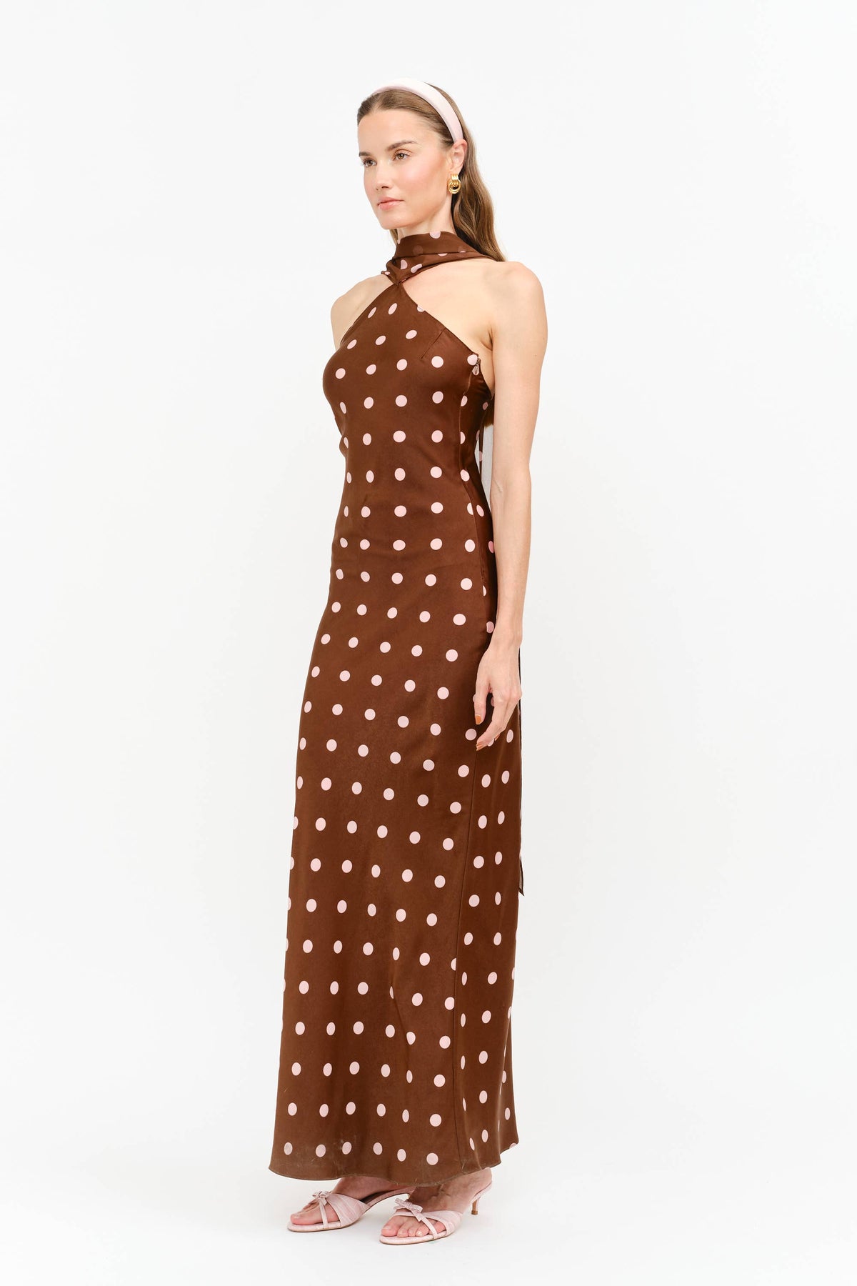 Jan Polka Dot Halter Maxi