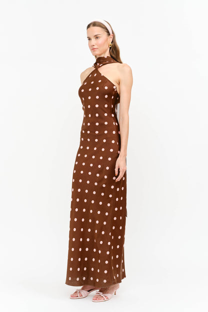 Jan Polka Dot Halter Maxi