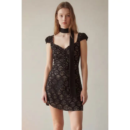 Juniper Cap Sleeve Floral Lace Mini Dress