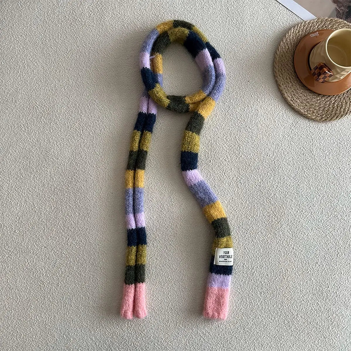 Colorblock Skinny Scarf