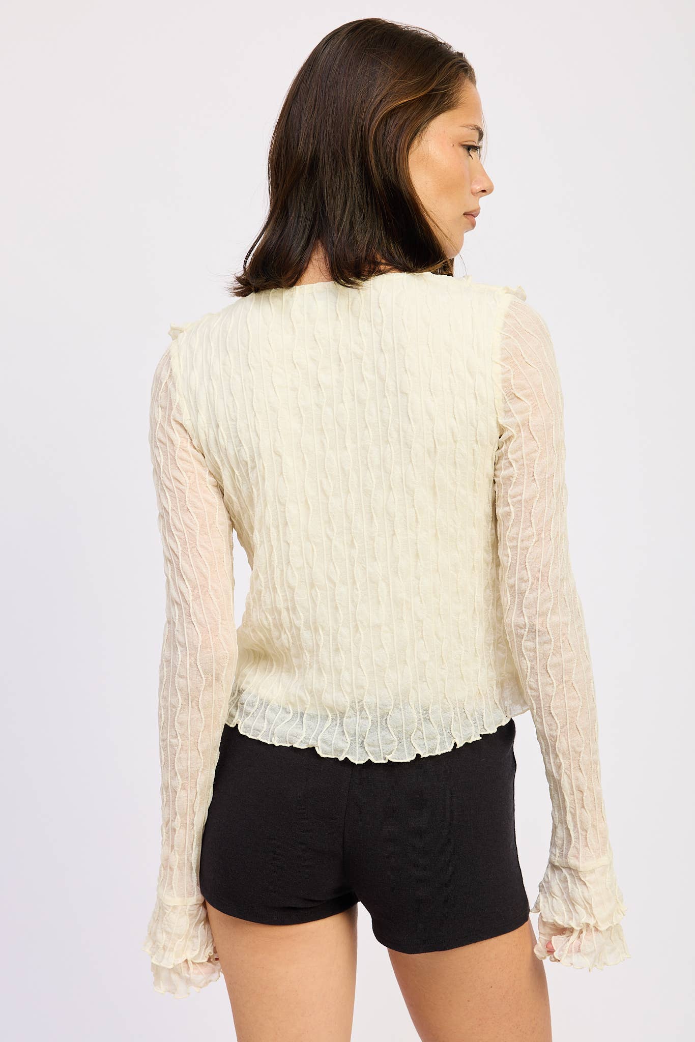 Fernanda Ruffle Long Sleeve Top
