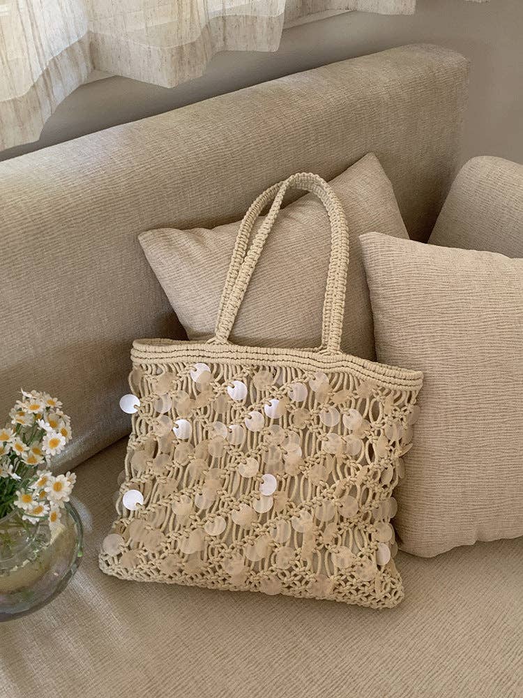 Sequin Crochet Shoulder Bag