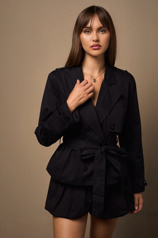 Fia Cropped Trench Coat