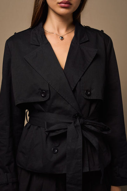 Fia Cropped Trench Coat