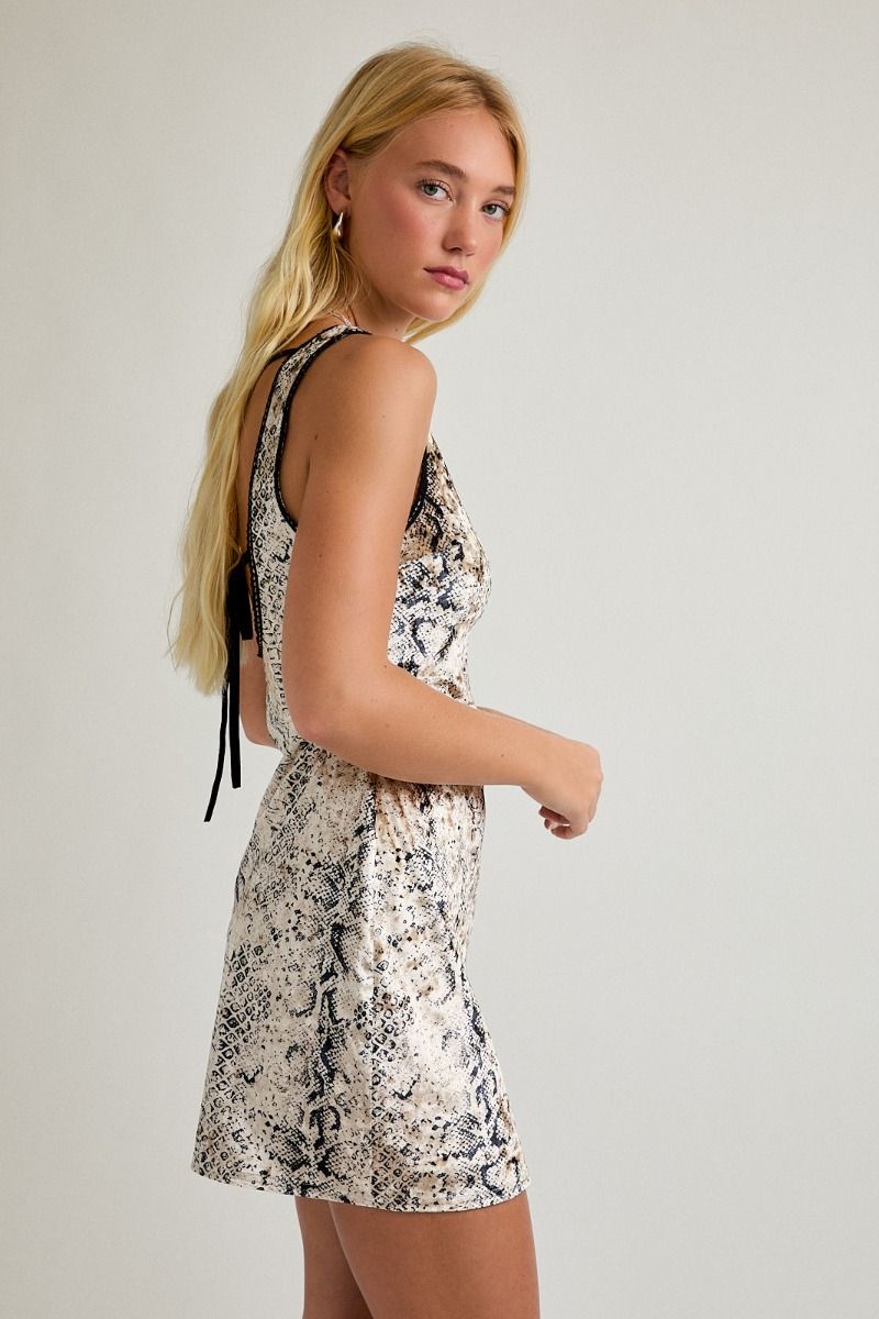 Giselle Snake Velvet Mini Dress