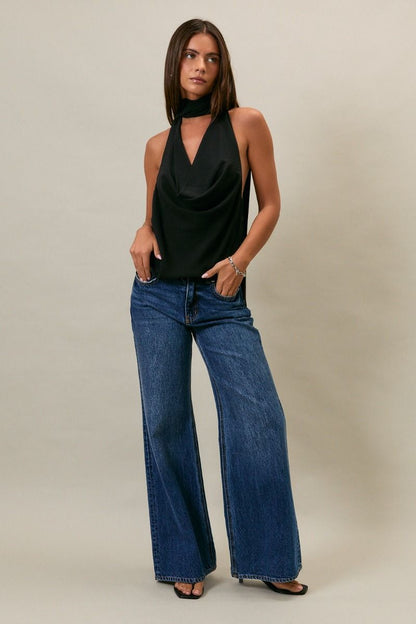 Jane Cowl Neck Chiffon Top