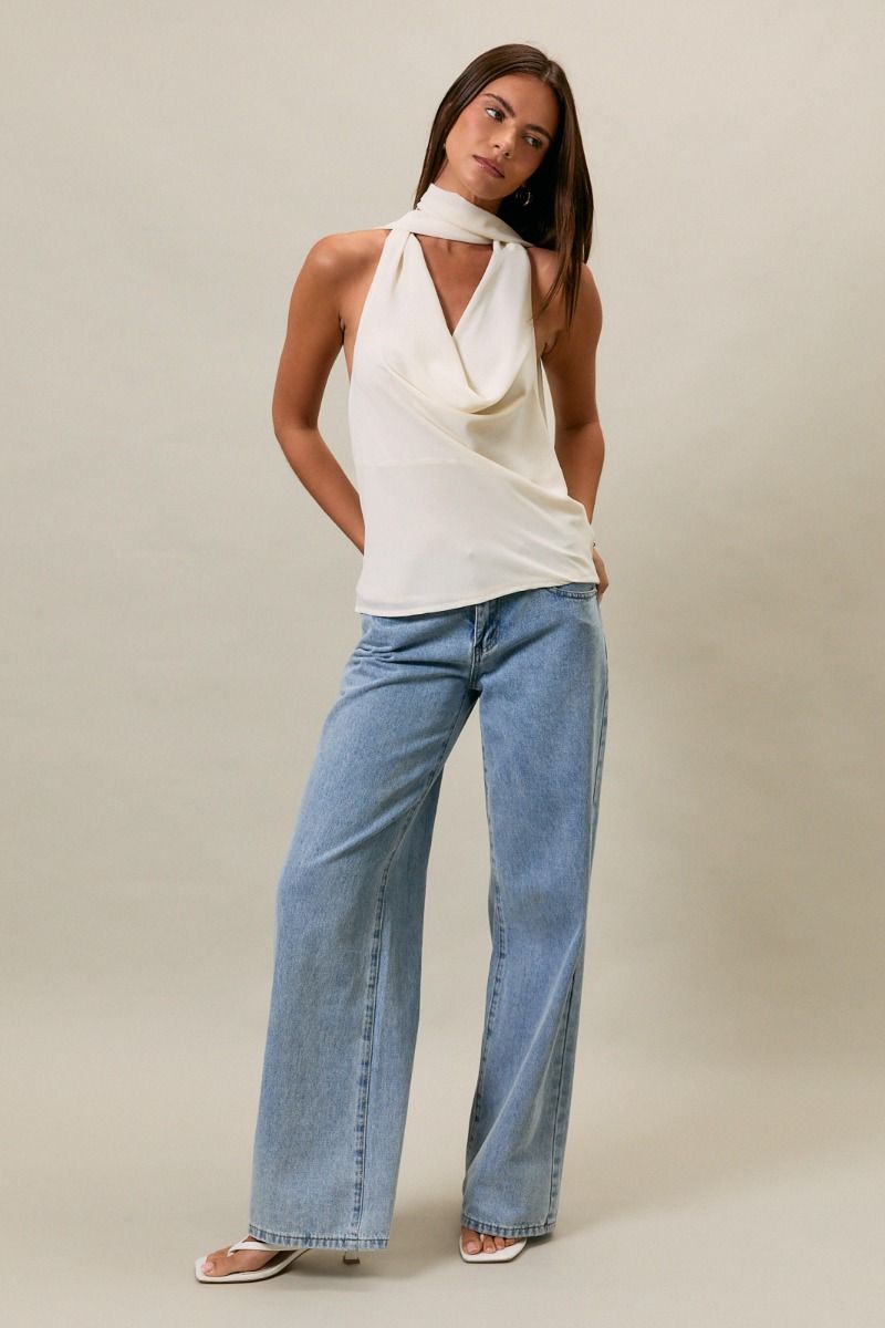 Jane Cowl Neck Chiffon Top