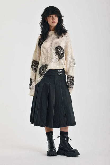 The Ragged Priest Bonehead Skull Oversized Knit Jumper
