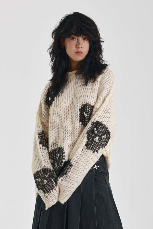 The Ragged Priest Bonehead Skull Oversized Knit Jumper