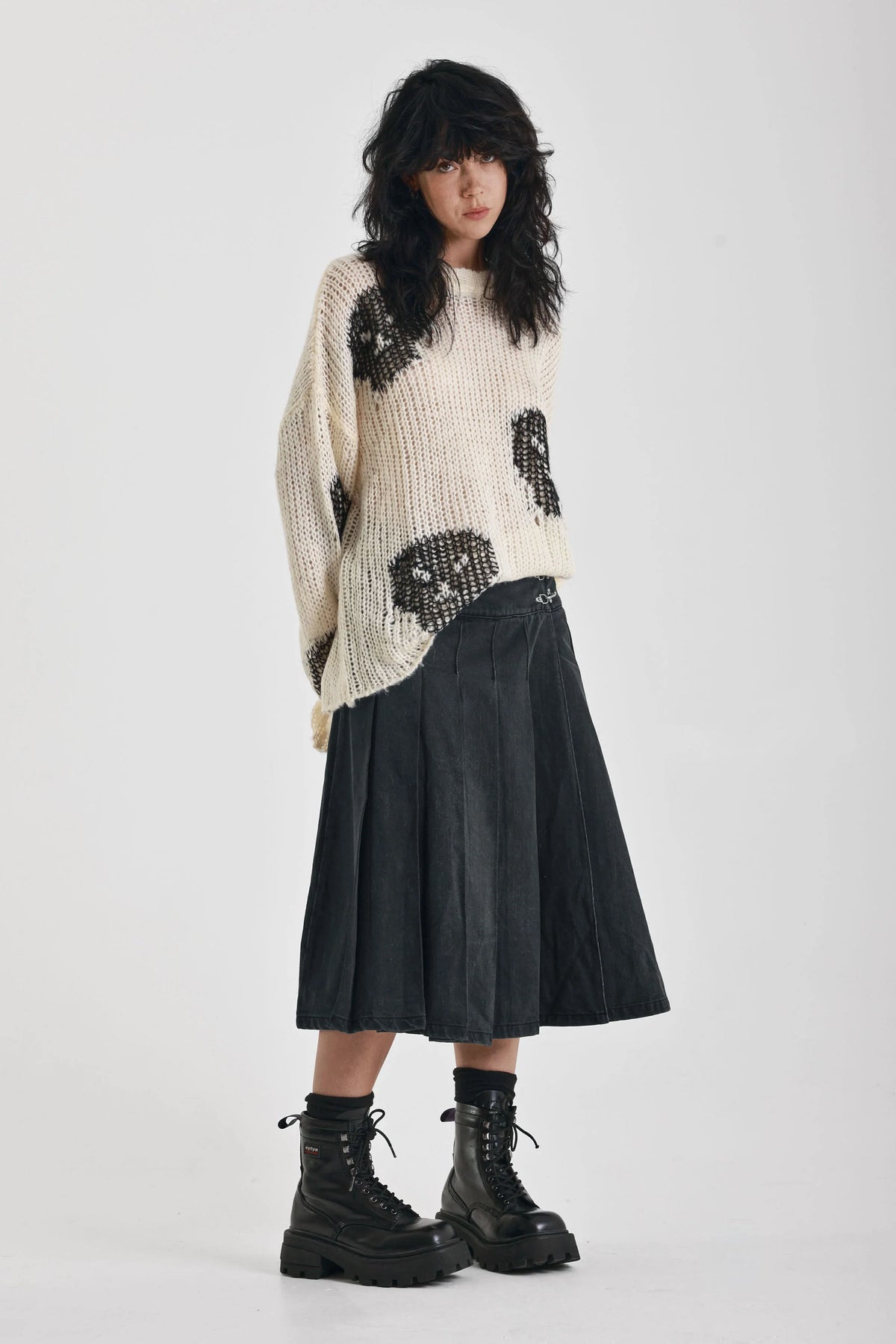 The Ragged Priest Bonehead Skull Oversized Knit Jumper