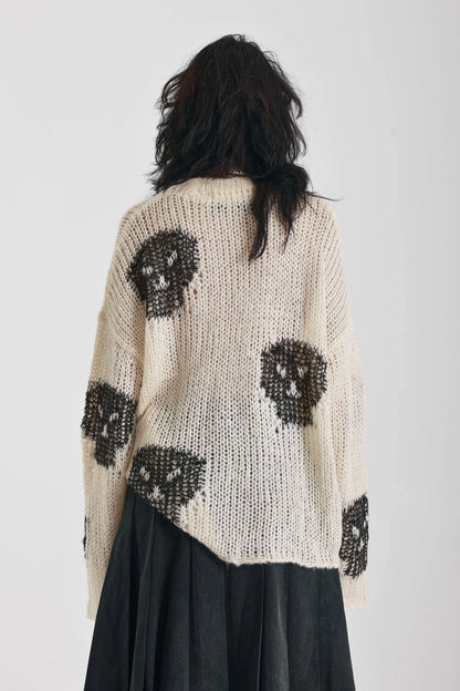 The Ragged Priest Bonehead Skull Oversized Knit Jumper