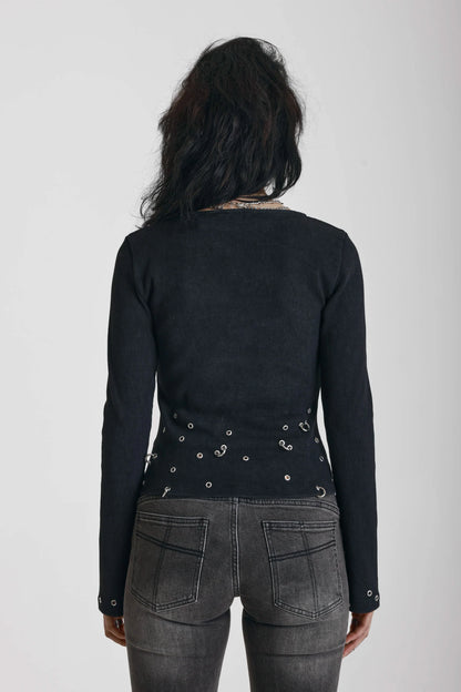 The Ragged Priest Cluster Pierced Long Sleeve Top