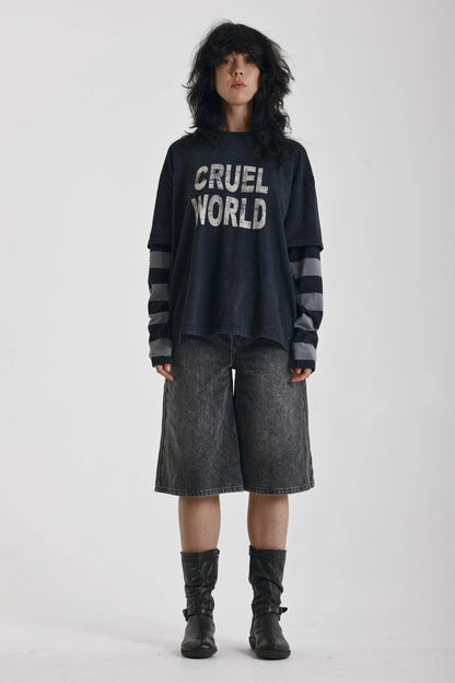 The Ragged Priest Cruel World Long Sleeve Graphic T-Shirt